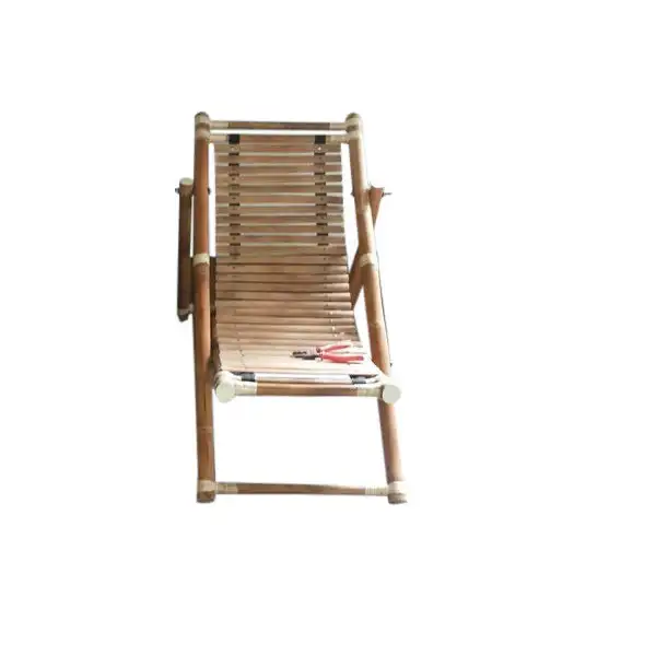 Großhandel Vintage Design Outdoor Hotel Garten Terrasse Strand Pool Freizeit Holz Sonnen liege Bett Bambus faltbaren Trage stuhl
