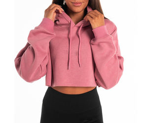 Vestido con capucha suave de alta calidad, sudaderas con capucha estampadas, Top corto personalizable para mujer, sudadera con relieve 3D para mujer, venta al por mayor - Product Image 1