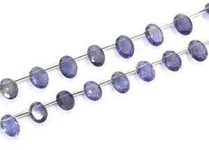 AAA Grade Naturel Iolite Gemme Bleu Facettes Forme Ovale Briolette Perles Bijoux Faits À La Main Fabrication En Gros - Product Image 3