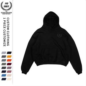 Sweat à capuche pour homme 100% coton 36oz 465GSM French Terry Black Oversized Heavyweight Solid Eco-Friendly Casual Style Winter Season - Product Image 1