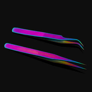 Pinzas profesionales para pestañas postizas, aplicador de acero inoxidable, marca privada, extensión de cejas - Product Image 5