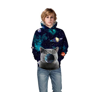 เสื้อฮู้ดแบบระเหิดสำหรับเด็ก,พิมพ์โลโก้เต็มรูปแบบดีไซน์ใหม่โพลีเอสเตอร์สีเปล่า - Product Image 4