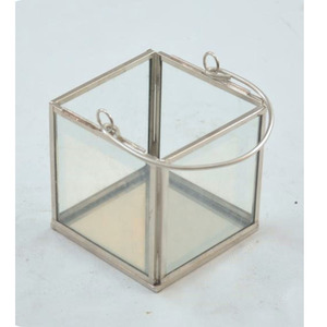 Linterna marroquí colgante de Metal con diseño de malla de acabado de cobre antiguo Panel de vidrio de diseñador de forma cuadrada para decoración del hogar - Product Image 6