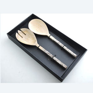 Ensemble de couverts de serveur en acier de haute qualité et ensemble de service à salade de vaisselle sans danger pour les aliments 2 pièces accessoires de cuisine - Product Image 5