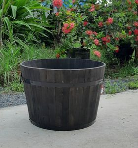 Juego de 5 Macetas de Madera Antiguas de Vietnam para Jardín, Balcón, Plantación de Flores, Macetero de Madera para Exteriores, Cubo de Madera - Product Image 5