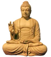 Bej renk tay buda Fiber hafif meditasyon buda heykeli evde dini heykel dekorasyon reçine hindistan budizm