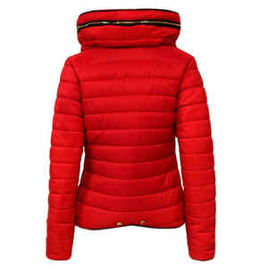 Parkas de lujo para mujer, chaquetas acolchadas 100% de poliéster, chaquetas acolchadas de Color sólido de manga larga lisas informales personalizadas para mujer - Product Image 4