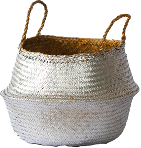 Wholesale Multi Color Seagrass Foldable Floor Standing Storage <b>Basket</b> Leather Handles Eco-Friendly PC <b>Woven</b> for Kitchen <b>Laundry</b> - Product Image 6