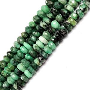 Esmeralda facetada colombiana Rondelle forma suelta piedra preciosa cuentas pulidas hacer joyería precio al por mayor Natural increíble calidad - Product Image 2