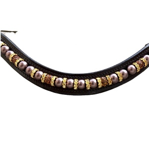Bracelet d'équitation 100% cuir de vache doux, 2 pièces de haute qualité, serre cheval avec perles, vente en gros, Design personnalisé - Product Image 1