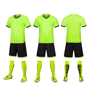 Conjunto de Camiseta de Fútbol Azul para Hombre, Cuello en V, Manga Corta, Poliéster que Absorbe la Humedad, Uniformes para Adultos, Todas las Temporadas, Servicio OEM Personalizado - Product Image 2