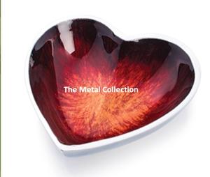 Cuenco de corazón de aluminio para el hogar, cuenco decorativo con acabado esmaltado, vajilla de diseño moderno, cuencos de Metal para servir corazones - Product Image 2