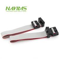 Câble plat à 14 broches conforme RoHS personnalisé avec isolation/gaine en PVC UL2651 28AWG et connecteurs IDC 2,54 mm