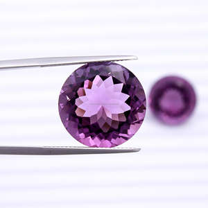 Amatista Natural de 8MM, 9MM, 10MM, forma brillante redonda, Color púrpura, venta al por mayor, corte facetado de alta calidad para hacer joyas, gemas - Product Image 5