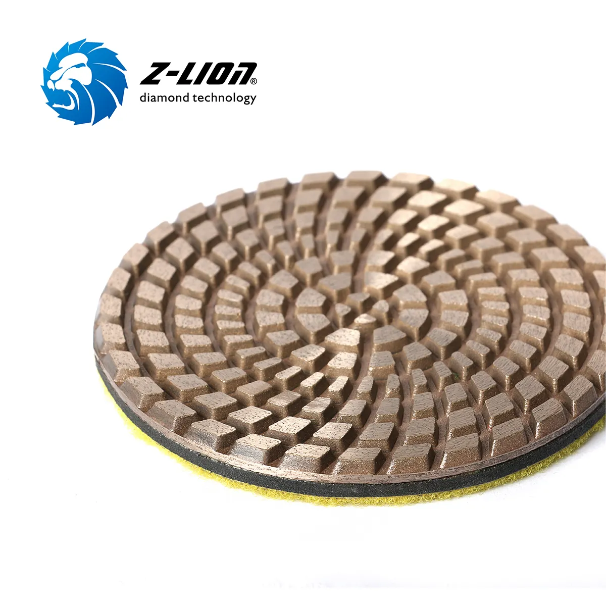 Z-LION 4" Metal Bond Diamond Concrete Floor Polishing/Grinding Pad For Seven Step Wet Use