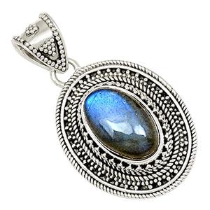 Pierre précieuse Labradorite, bijoux en argent Sterling 925, pendentif fait à la main, vente en gros, prix d'usine - Product Image 1
