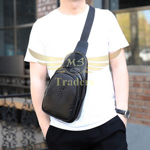 2023 Crocodile Alligator Pattern Style Chest Bag Pu Leather Durable and Fashionable Crossbody Sling Bag Light Weight Men Women - Product Image 5