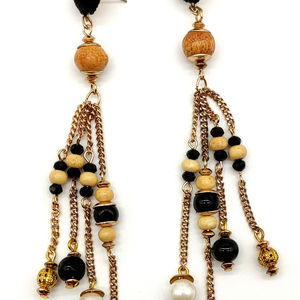 Pendientes de cuerda trenzada de macramé con estilo geométrico, joyería Bohemia hecha a mano con personalidad, aretes de tuerca de GEMA de cristal - Product Image 1