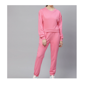 Service OEM et ODM pour femmes, survêtement de haute qualité, couleur rose unie, personnalisé, pour tenue décontractée, disponible dans les meilleurs prix - Product Image 5