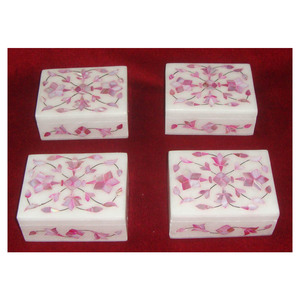 ชั้นสูงสีชมพูหินอ่อนฝังแม่ของกล่องมุก - Product Image 1