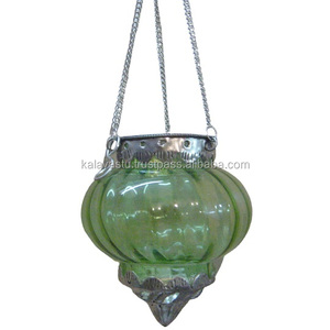 Bougeoir votif en métal suspendu fait à la main en verre de toutes les couleurs pour la décoration de la maison autres bougeoirs lanternes bocaux à bougie - Product Image 5