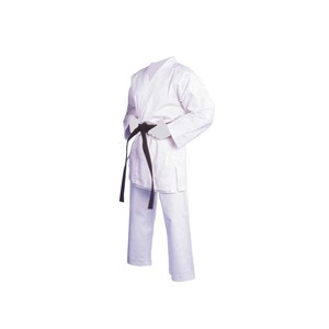 Costume de karaté blanc pour étudiant, uniforme de karaté en poly coton pré-rétréci - Product Image 1