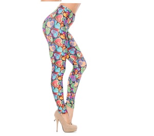 New Wholesale New Arrived Rainbow Venetian Hearts Leggings - Product Image 1
