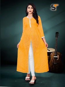 Tenue de soirée Exclusive longue kurti avec plazzo, haut fantaisie de styliste pour femmes et collection plazzo 2023 - Product Image 5