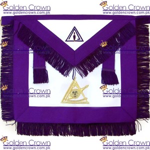 Maçonnique passé trois fois illustre maître PTIM tablier brodé à la main | Fournisseur de tablier maçonnique Regalia - Product Image 6