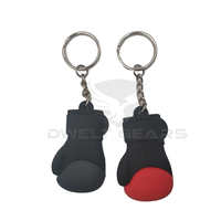 Porte-clés personnalisé en forme de mini-gants de boxe en cuir PU, avec design respirant et écologique, pour suspension sur rétroviseur de voiture et sacs à main