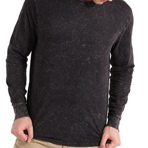 T-shirts à manches longues Tie-Dye personnalisés OEM, coupe ajustée, séchage rapide, col rond, noir, 100% coton, pour hommes – Vente chaude - Product Image 6