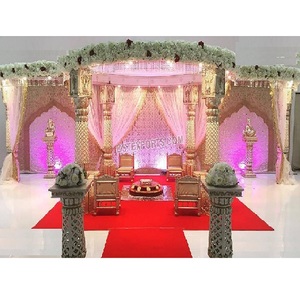 FRP Mandap Decor Mandap ของตกแต่ง,ชุด Mandap สำหรับตกแต่งงานแต่งงานสไตล์อินเดียแกะสลักจากเส้นใยดีไซน์แบบอิมพีเรียล - Product Image 1