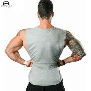 Wholesale Custom Men's Sleeveless Spandex Gym Tank <b>Top</b> Breathable Workout Sports <b>Vest</b> for Running Fitness Embroidery Button - Product Image 6