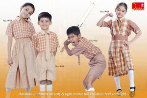 เครื่องแบบนักเรียนประถมสากลผ้าเดนิมสำหรับเด็กใส่ได้ทั้งชายและหญิง100% ผ้าฝ้ายออกแบบโลโก้ได้ตามต้องการ - Product Image 3