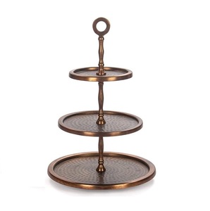 Supports à gâteaux décoratifs faits à la main, unique, moderne, impression de logo personnalisé, vente en gros, de styliste, support à gâteaux en métal de mariage Antique - Product Image 3