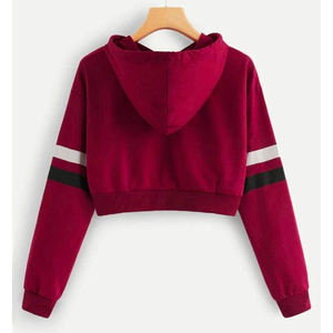 Sudadera corta con capucha para mujer, conjunto de chándal de Fitness, Sudadera corta informal de manga larga con capucha personalizada - Product Image 4