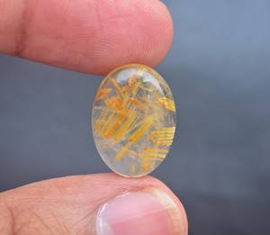ควอตซ์ไหมทองธรรมชาติ Cabochon ผสมรูปร่างคุณภาพสูงไหมทอง - Product Image 6