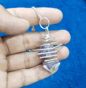 Baixo Preço Blue Jasper Aura Healing Gemstone Pendulum Para Melhor da Saúde Natural Stone Drop Crystal Pendant para Jóias de Natal