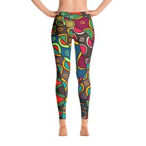 Legging de sport taille mi-haute pour femme en Spandex/Polyester, imprimé par transfert thermique, longueur 25"/28", pantalon de yoga à contrôle du ventre et effet push-up - Product Image 2