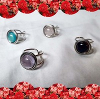Bagues vintage faites à la main en onyx naturel, serties à griffes, certifiées IGI, pour mariage et fête, unisexe, ajustables, en argent, lot en gros