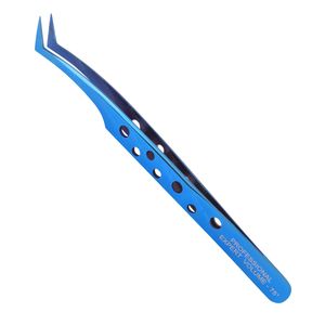 Pinzas para extensión de pestañas, color azul, tipo L, con etiqueta privada de diseño completo, 75deg - Product Image 3