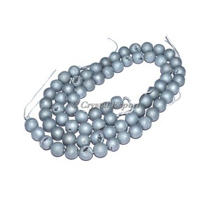 Silver Druzy Agate Beads Line - Product Image 1