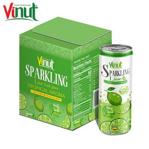 Eau gazeuse sans sucre 8,5 fl oz, arôme de citron vert tropical, 4 canettes - Product Image 1