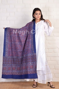 Kutch เสื้อฮู้ดผ้าฝ้ายพิมพ์ลาย,Ajrakh Dupatta - Natural Dye สำหรับ Salwar Suit - Cotton Dupatta - Product Image 2