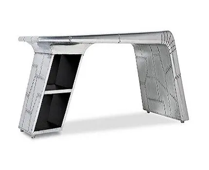 Aircraft wing design aluminum aviator coffee table with storage modern aviation furniture