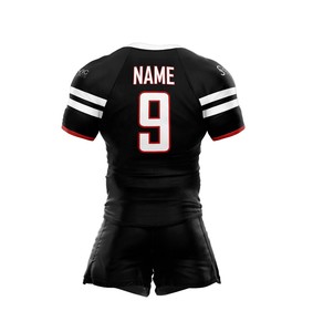 Conjuntos de ropa deportiva de fútbol Rugby 100% poliéster personalizados, ropa transpirable con logotipo de sublimación, impresión de números, patrón personalizable - Product Image 6