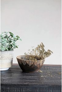 Bol de service en maille de rotin de conception antique élégante couleur noire parfait pour les mariages et la cuisine plat de collection en rotin élégant - Product Image 3