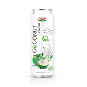 Agua de coco enlatada NAWON de 500 ml, sin azúcar añadido, fabricante de bebidas OEM ODM - Product Image 1
