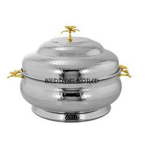 <b>Hammered</b> Steel Hotpot High Quality Handmade Designer Casserole Classic Stylish New Metal Food Warmer - Product Image 3