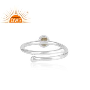 ธรรมชาติรอบตัด Labradorite พลอยมงกุฎแหวนเครื่องประดับผู้ค้าส่ง925เงินสเตอร์ลิงทำด้วยมือแหวนเครื่องประดับปรับ - Product Image 4